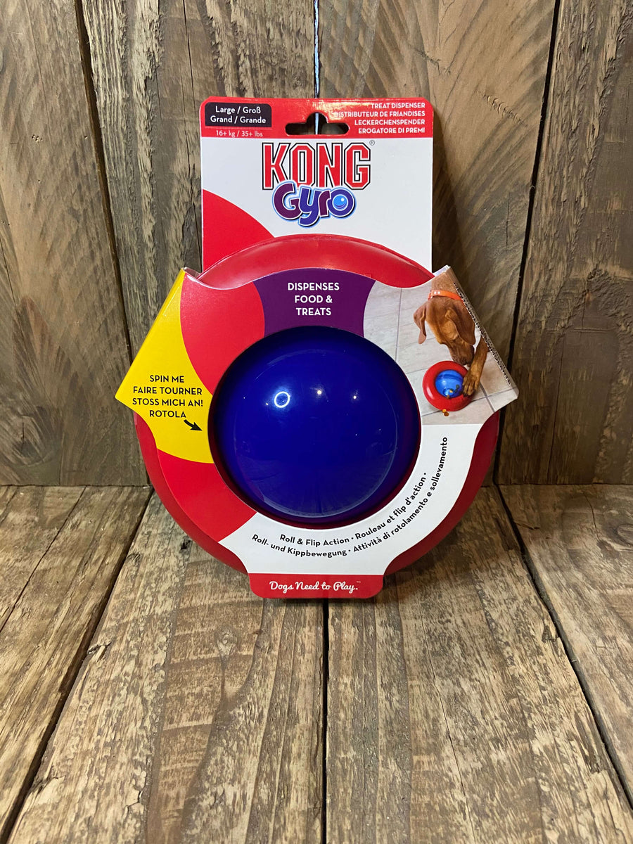 Kong Gyro Ball Spinning Dog Toy, Red/Blue, L