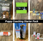 products included in the puppy coaching starter pack rabbit ears lickimat soother yak bar jr pate lead split antler